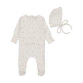 BEE & DEE 3PC LITTLE BUNDLES FOOTIE, BONNET WITH BLANKET SET